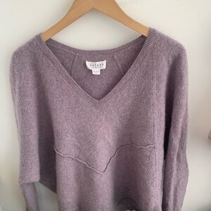 Velvet V-Neck Sweater in Soft Purple